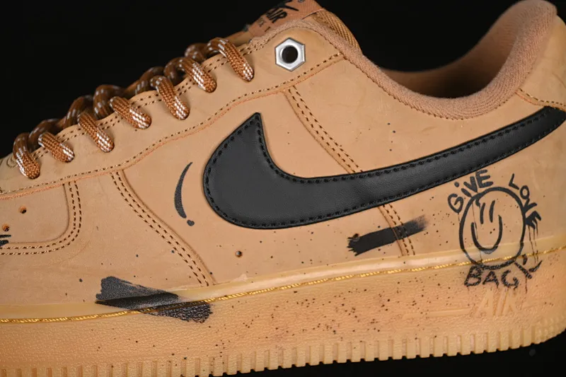 All categories Nk Air Force 1 Air Force series Nk Air Force 1 Low Air Force low top Nike Air Force 1'07 Low Wheat color graffiti Air Force 1 low top casual sneakers CJ9179-700
